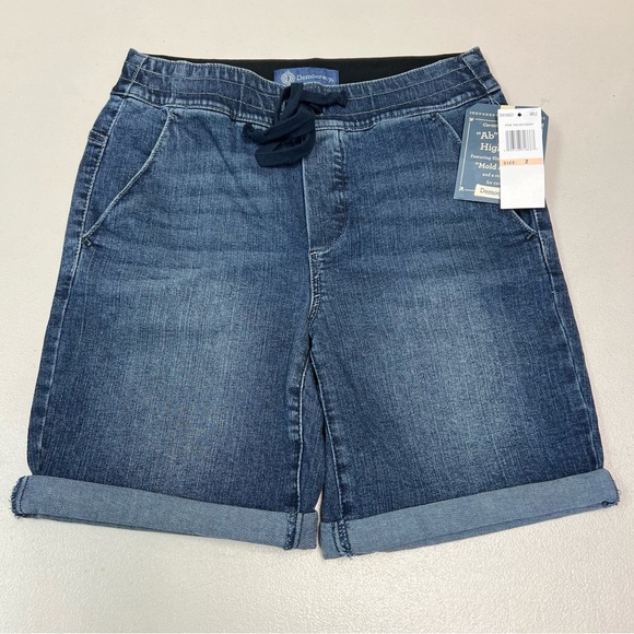Democracy Women's Ab Solution Denim Drawstring Bermuda Short Size 2 - Picture 1 of 11